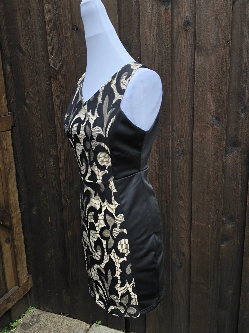 BLVD Mini Dress with Lace Trim - Picture 4 of 9
